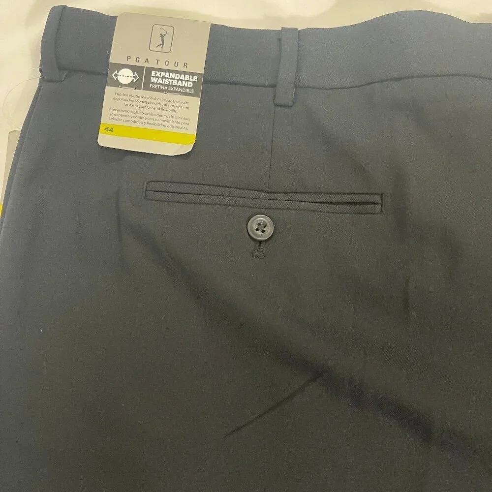PGATOUR. Black golf shorts size 44. Made in Bangladesh. 100% Polyester.